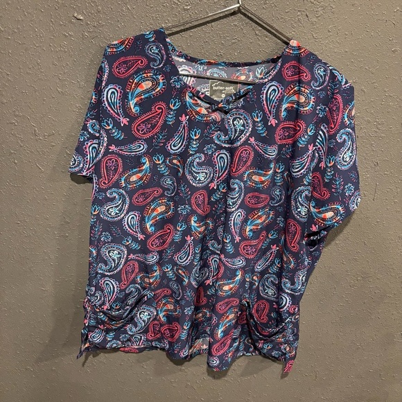 Butter Soft Tops - Colorful Paisley Women's Butter Soft Scrub Top